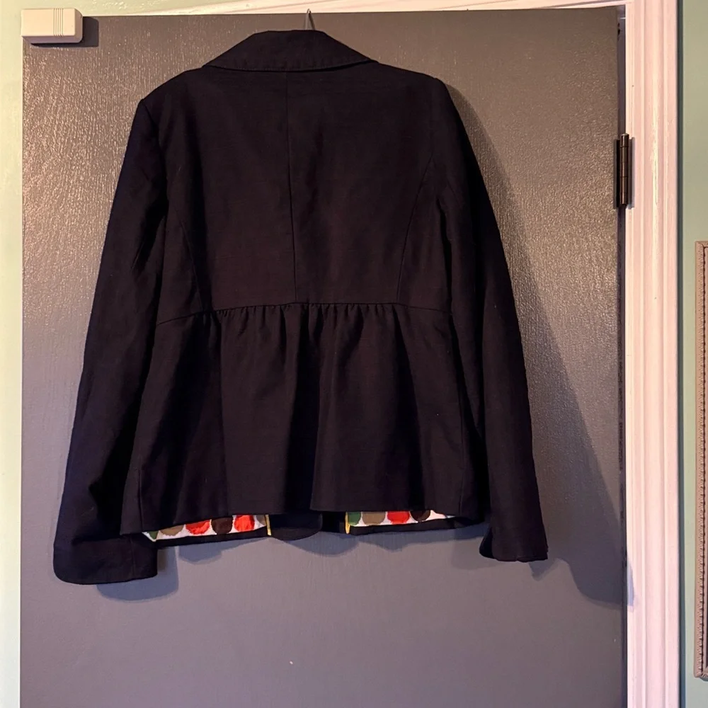 J. Crew Dark Blue Pea preppy office Coat - Picture 2 of 4